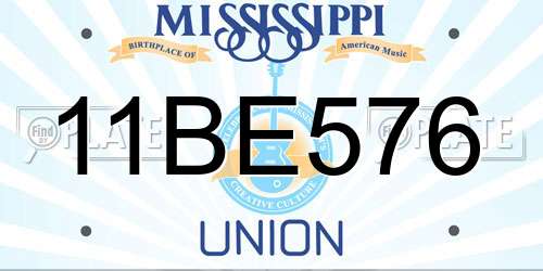 11BE576 Mississippi License Plate