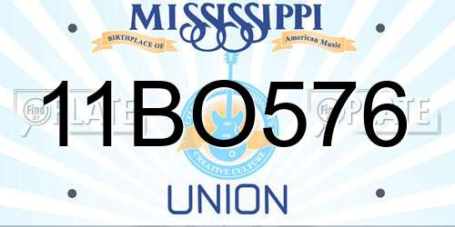 11BO576 Mississippi License Plate