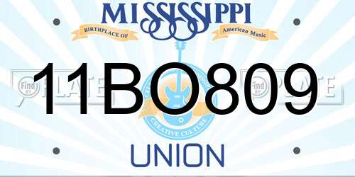 11BO809 Mississippi License Plate