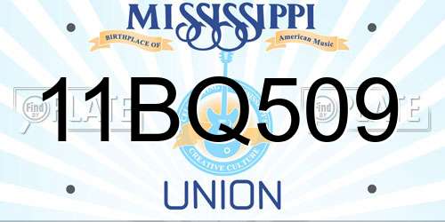 11BQ509 Mississippi License Plate