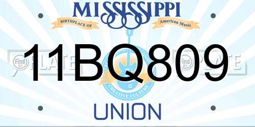 11BQ809 Mississippi License Plate