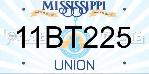 11BT225 Mississippi License Plate