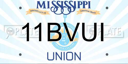11BVUI Mississippi License Plate