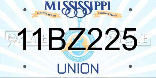 11BZ225 Mississippi License Plate