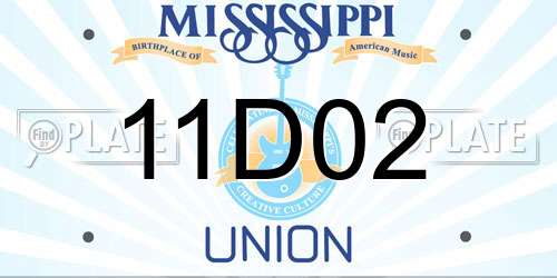 11D02 Mississippi License Plate