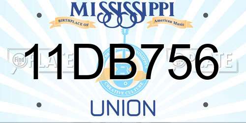 11DB756 Mississippi License Plate