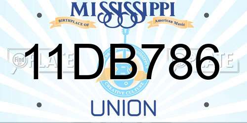 11DB786 Mississippi License Plate