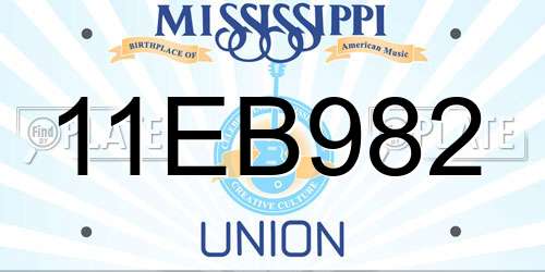 11EB982 Mississippi License Plate