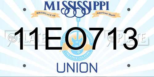 11EO713 Mississippi License Plate