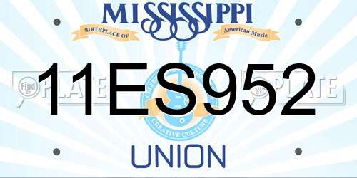 11ES952 Mississippi License Plate