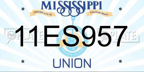11ES957 Mississippi License Plate