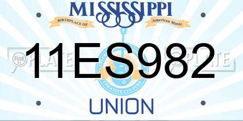 11ES982 Mississippi License Plate