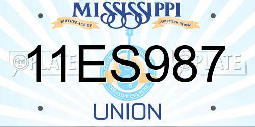 11ES987 Mississippi License Plate