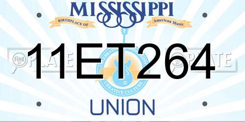11ET264 Mississippi License Plate