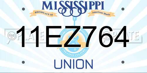 11EZ764 Mississippi License Plate