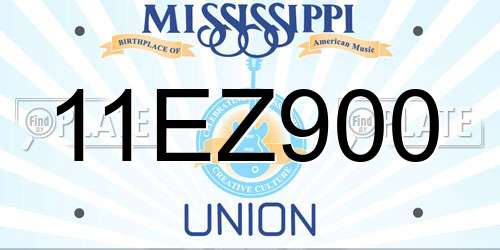 11EZ900 Mississippi License Plate