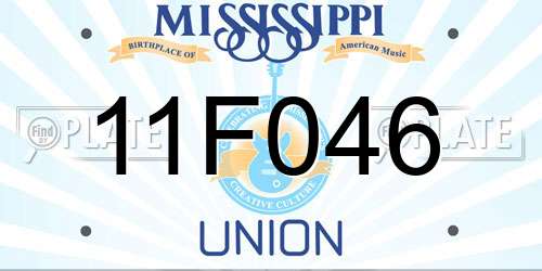 11F046 Mississippi License Plate