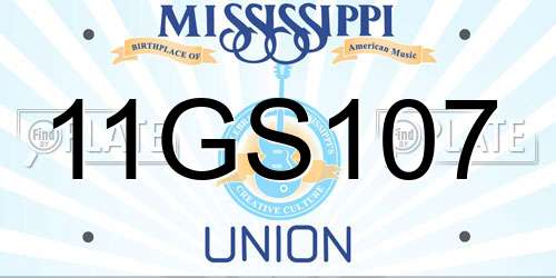 11GS107 Mississippi License Plate