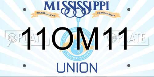 11OM11 Mississippi License Plate