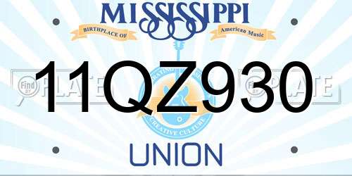 11QZ930 Mississippi License Plate