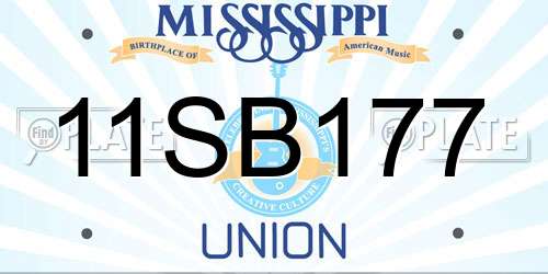 11SB177 Mississippi License Plate