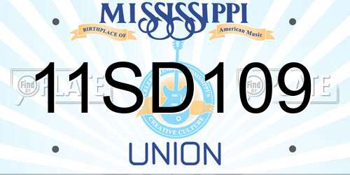 11SD109 Mississippi License Plate
