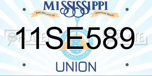 11SE589 Mississippi License Plate