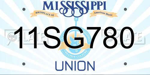 11SG780 Mississippi License Plate
