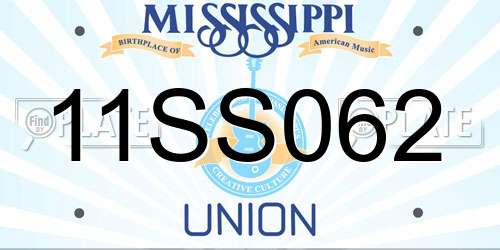 11SS062 Mississippi License Plate