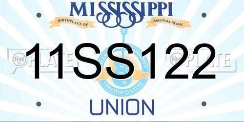 11SS122 Mississippi License Plate