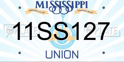 11SS127 Mississippi License Plate