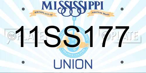 11SS177 Mississippi License Plate