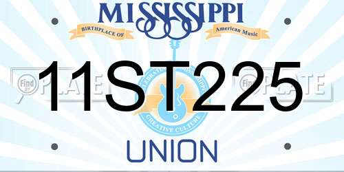 11ST225 Mississippi License Plate