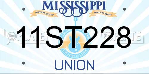 11ST228 Mississippi License Plate