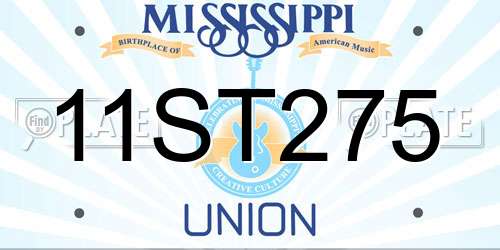 11ST275 Mississippi License Plate