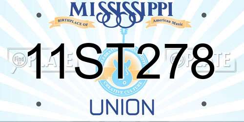 11ST278 Mississippi License Plate