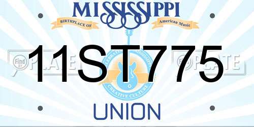 11ST775 Mississippi License Plate