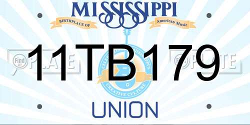 11TB179 Mississippi License Plate