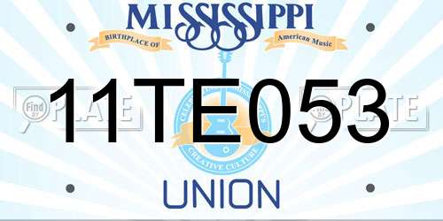 11TE053 Mississippi License Plate