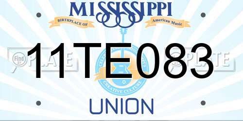 11TE083 Mississippi License Plate
