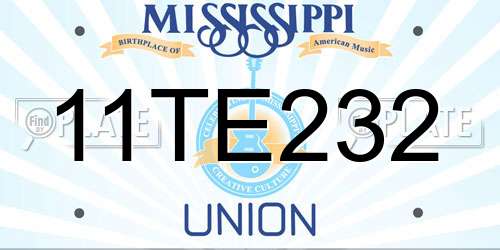 11TE232 Mississippi License Plate