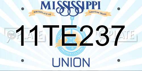 11TE237 Mississippi License Plate