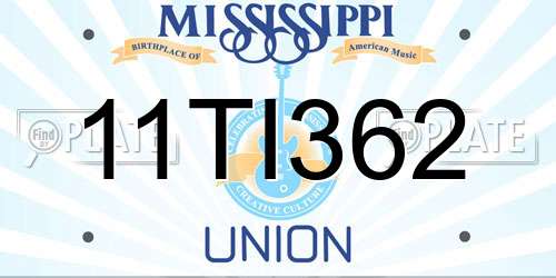 11TI362 Mississippi License Plate