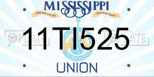 11TI525 Mississippi License Plate