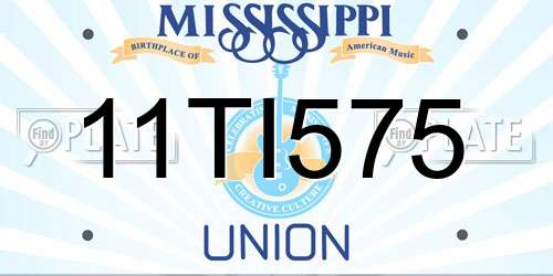 11TI575 Mississippi License Plate