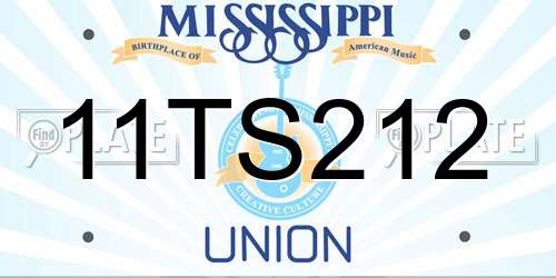 11TS212 Mississippi License Plate