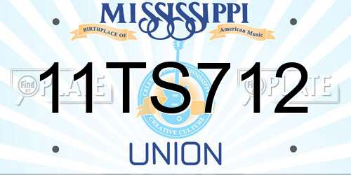 11TS712 Mississippi License Plate