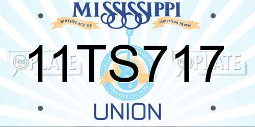 11TS717 Mississippi License Plate
