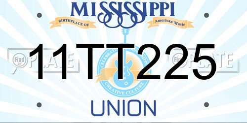 11TT225 Mississippi License Plate