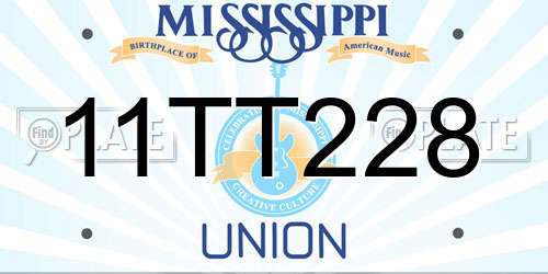11TT228 Mississippi License Plate